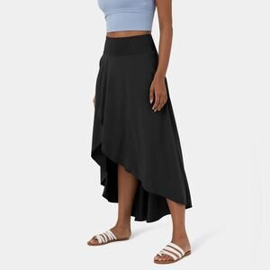 Halara Breezeful™ Black High Waisted High Low Ruffle 2-in-1 Maxi Skirt | NEW🖤